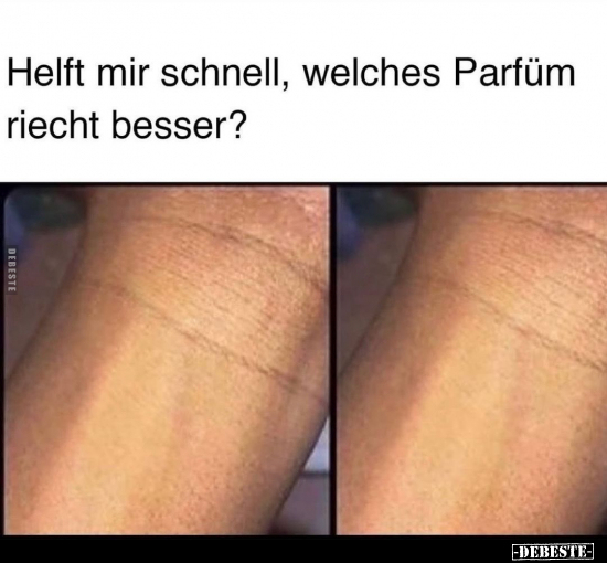 Helft mir schnell, welches Parfüm riecht besser?.. - Lustige Bilder | DEBESTE.de