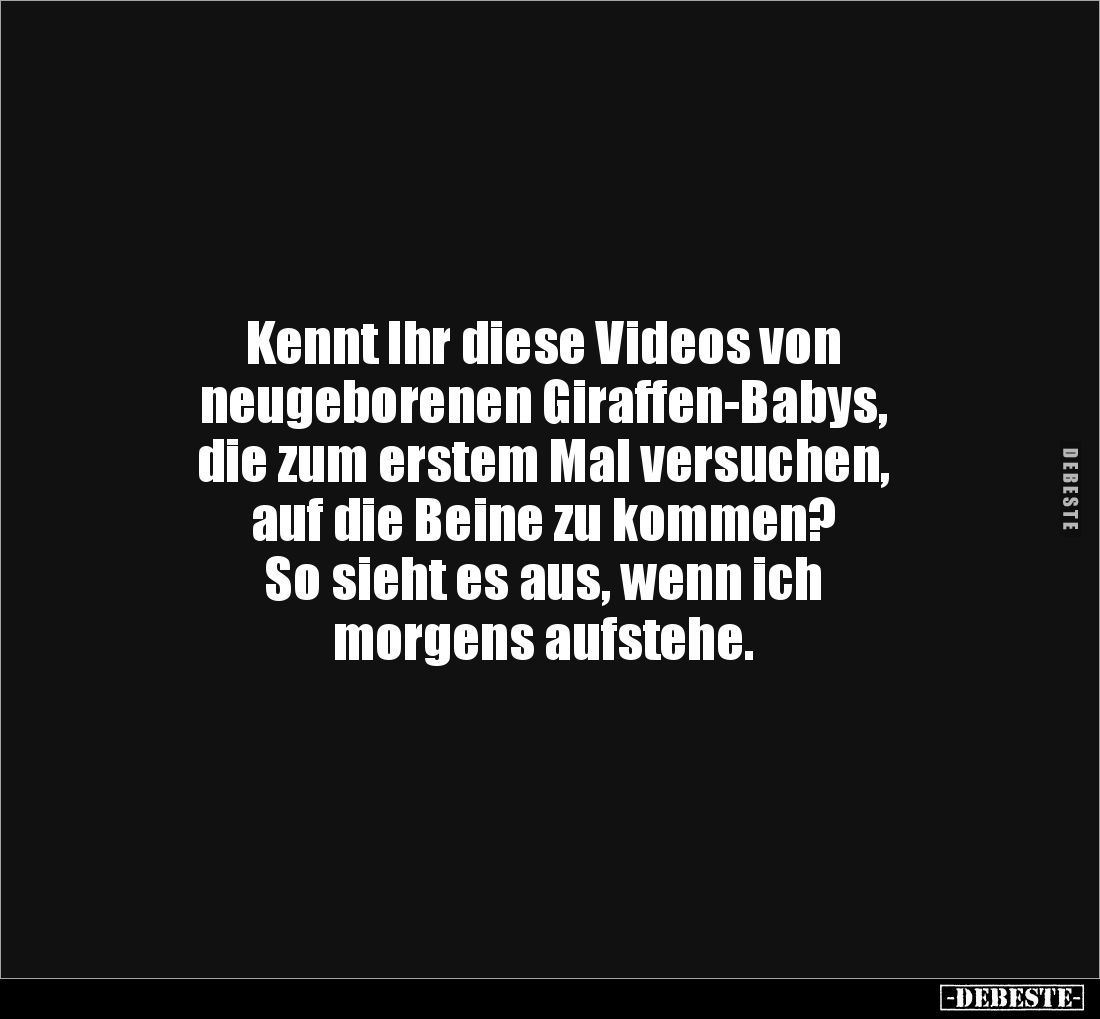 Kennt Ihr diese Videos von 
neugeborenen Giraffen-Babys, 
die zum erstem Mal versuchen, 
auf die Beine zu kommen?
So sieh...