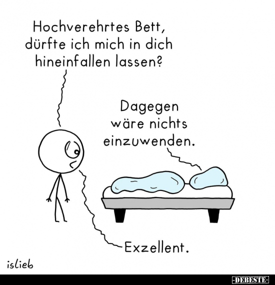 Hochverehrtes Bett, dürfte ich mich in dich hineinfallen.. - Lustige Bilder | DEBESTE.de