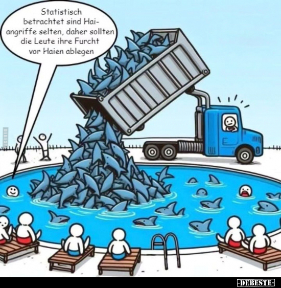 Statistisch betrachtet sind Haiangriffe selten.. - Lustige Bilder | DEBESTE.de