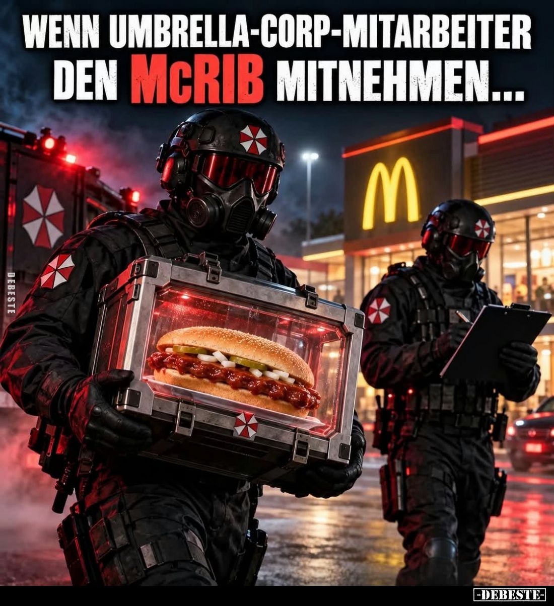 Wenn Umbrella-Corp-Mitarbeiter den McRib mitnehmen...