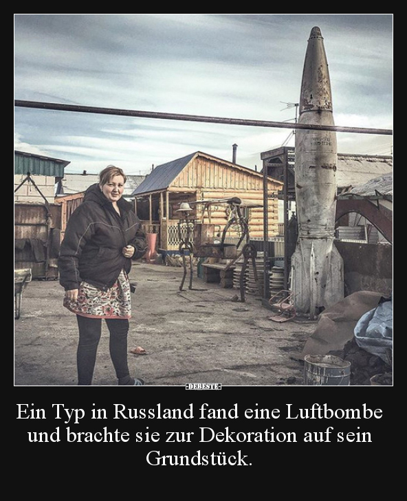 Ein Typ in Russland fand eine Luftbombe und brachte sie..