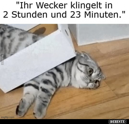 "Ihr Wecker klingelt in 2 Stunden und 23 Minuten."..