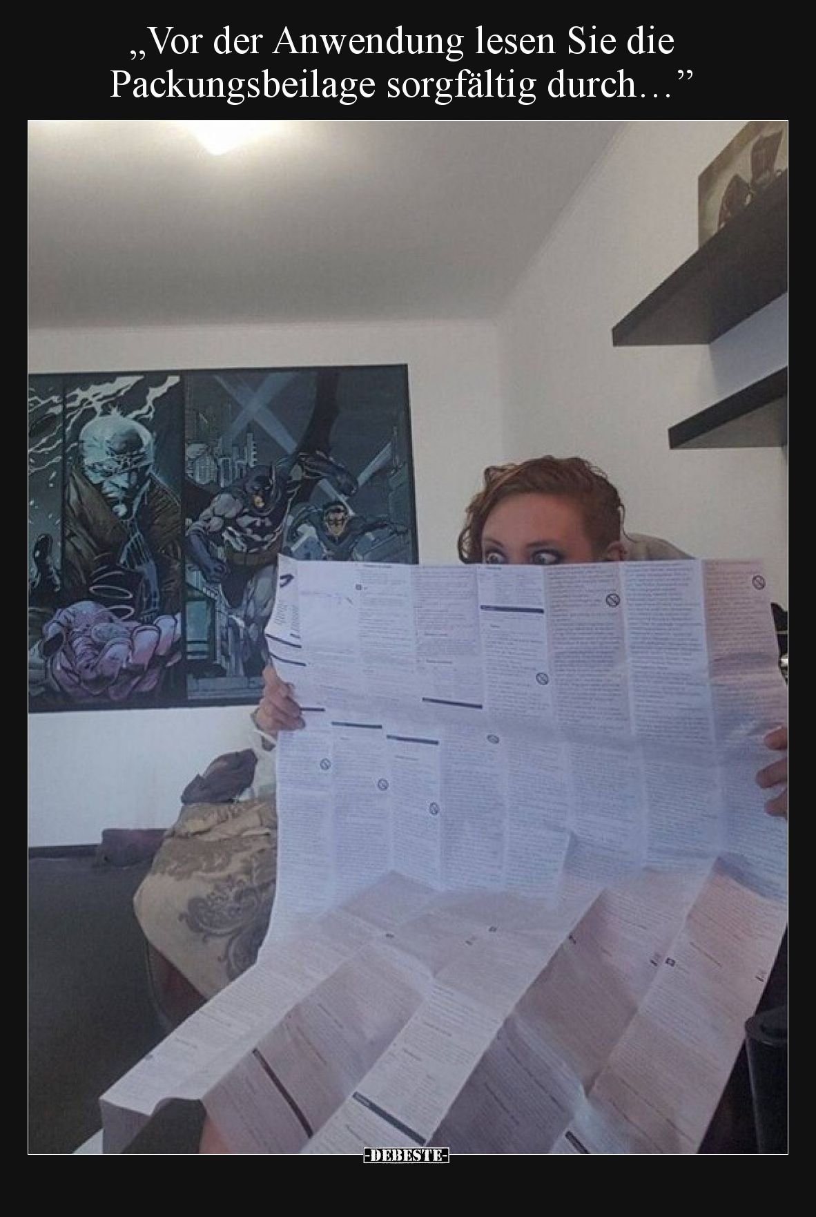 „Vor der Anwendung lesen Sie die Packungsbeilage sorgfältig durch…”