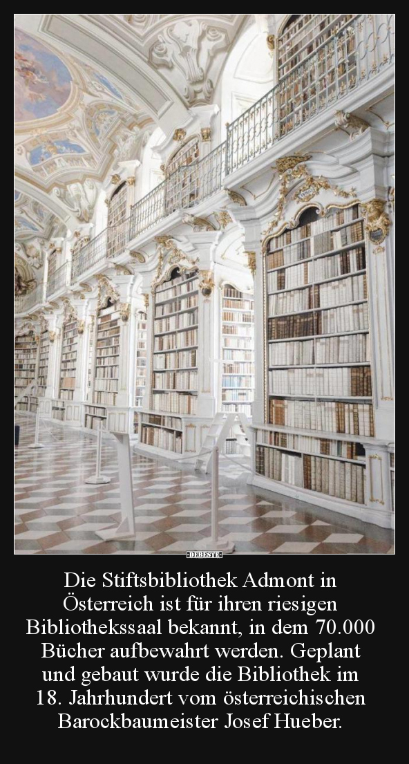 Die Stiftsbibliothek Admont in Österreich ist für ihren..
