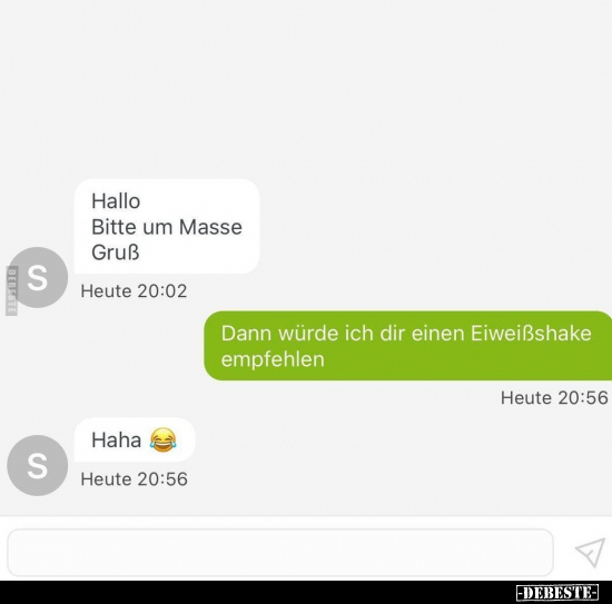 Hallo, Bitte um Masse