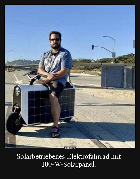 Solarbetriebenes Elektrofahrrad mit 100-W-Solarpanel... - Lustige Bilder | DEBESTE.de