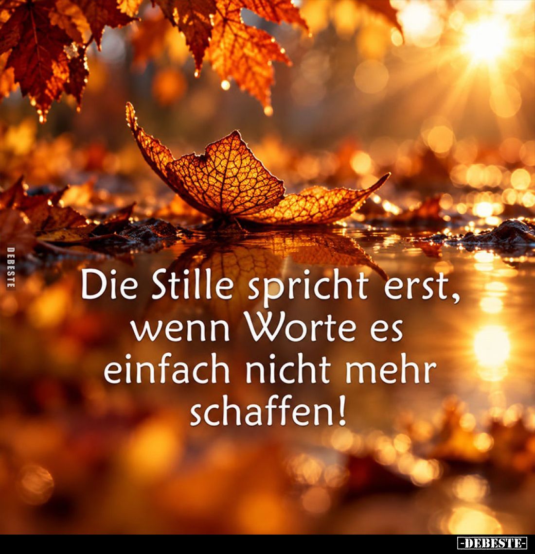 Die Stille spricht erst, wenn Worte es einfach nicht mehr schaffen!