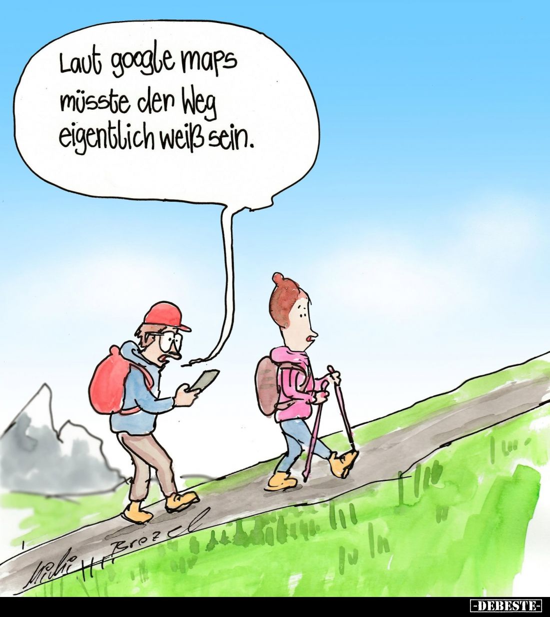 Laut Google Maps müsste der Weg eigentlich weiß sein.