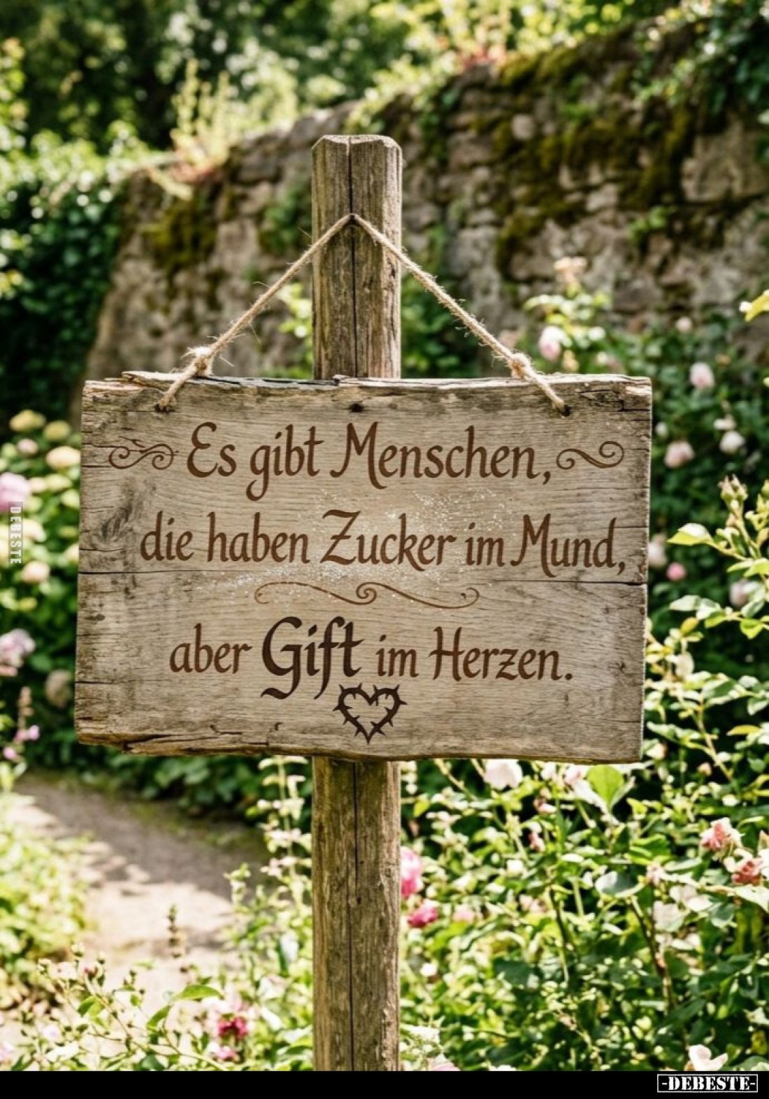 Es gibt Menschen, die haben Zucker im Mund, aber Gift im Herzen.