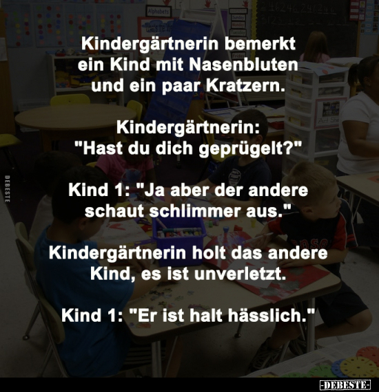 Kindergärtnerin bemerkt ein Kind mit Nasenbluten und ein.. - Lustige Bilder | DEBESTE.de