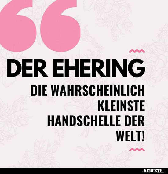 Der Ehering — Die wahrscheinlich kleinste Handschelle der Welt! - Lustige Bilder | DEBESTE.de