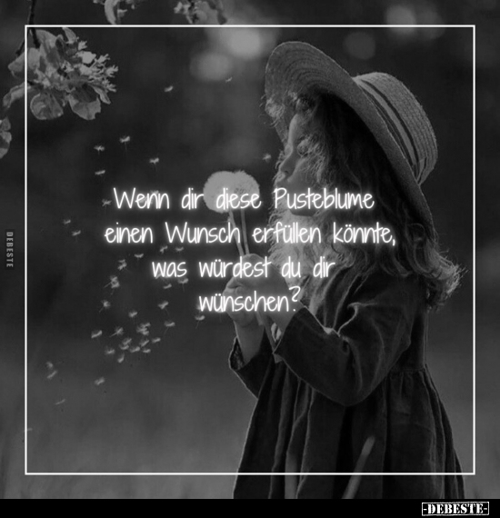 Wenn dir diese Pusteblume einen Wunsch erfüllen könnte, was würdest du dir wünschen?