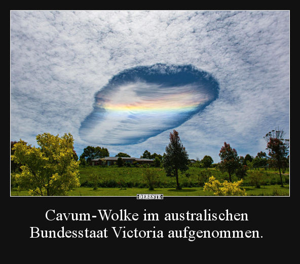 Cavum-Wolke im australischen Bundesstaat Victoria.. - Lustige Bilder | DEBESTE.de
