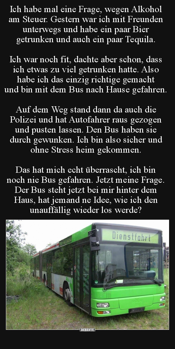 Ich habe mal eine Frage, wegen Alkohol am Steuer.. - Lustige Bilder | DEBESTE.de