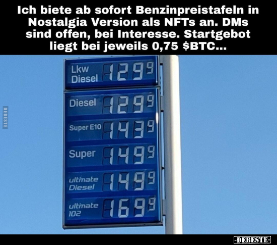 Ich biete ab sofort Benzinpreistafeln in Nostalgia Version.. - Lustige Bilder | DEBESTE.de