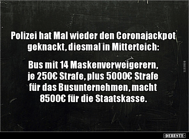 Polizei hat Mal wieder den Coronajackpot geknackt, diesmal.. - Lustige Bilder | DEBESTE.de