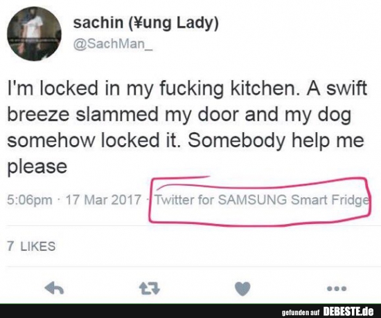 Locked in the kitchen by a dog...