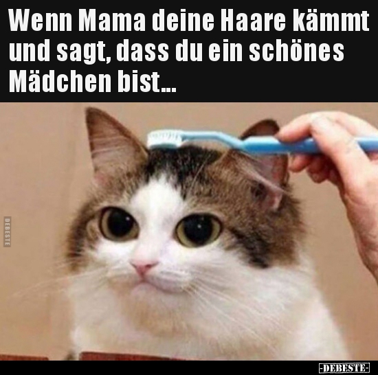 Wenn Mama deine Haare kämmt und sagt, dass du ein schönes..