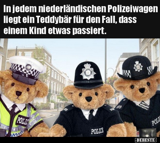In jedem niederländischen Polizeiwagen liegt ein Teddybär.. - Lustige Bilder | DEBESTE.de