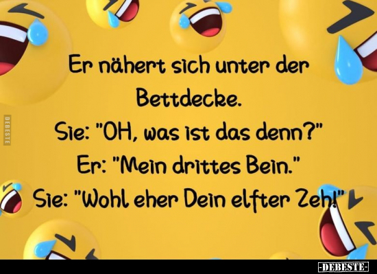 Er nähert sich unter der Bettdecke. Sie: "OH, was ist das.." - Lustige Bilder | DEBESTE.de