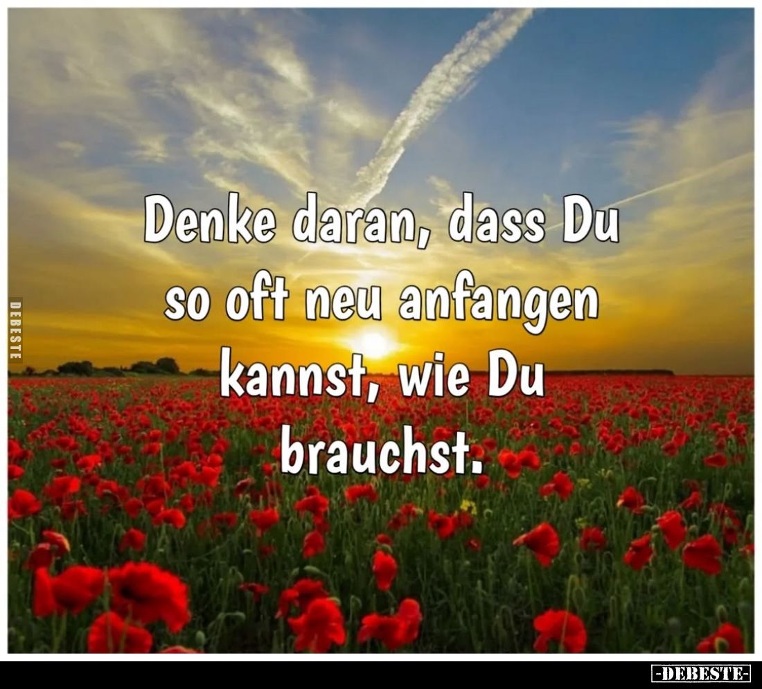 Denke daran, dass Du so oft neu anfangen kannst, wie Du brauchst.