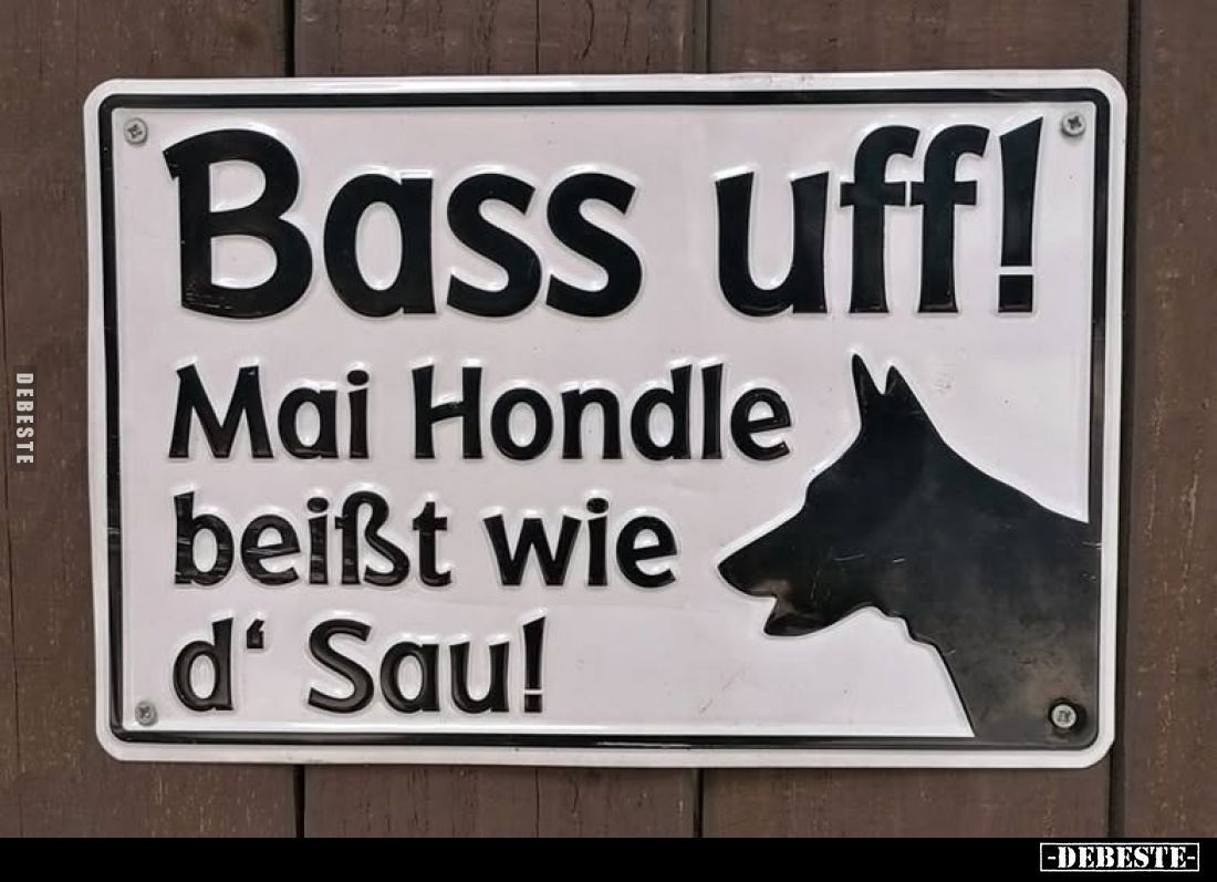 Bass uff!
Mai Hondle beißt wie d' Sau!