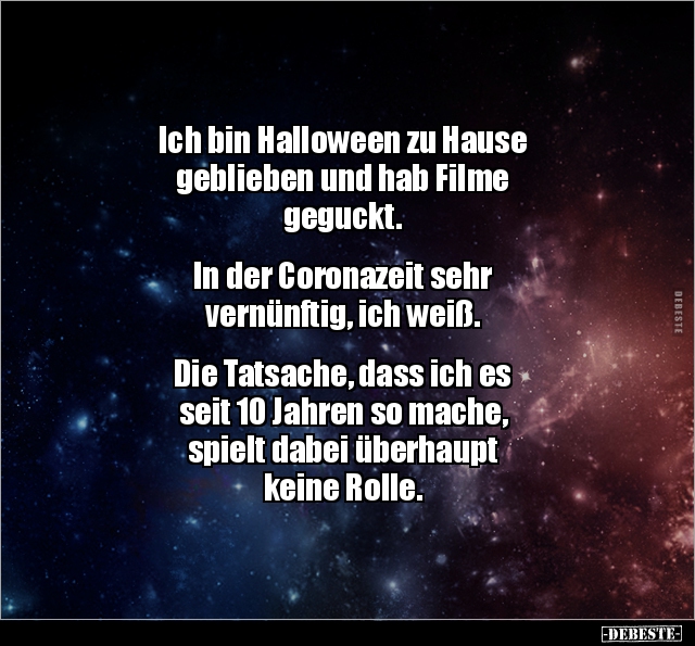 Ich bin Halloween zu Hause geblieben und hab Filme.. - Lustige Bilder | DEBESTE.de