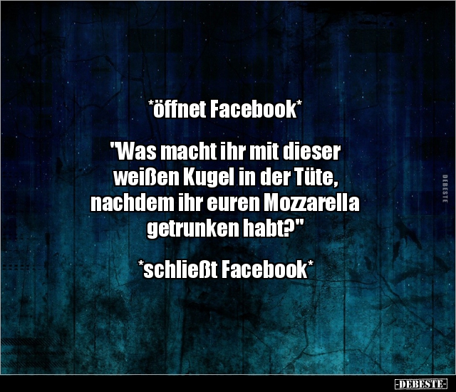 *öffnet Facebook* "Was macht ihr mit dieser weißen Kugel.." - Lustige Bilder | DEBESTE.de