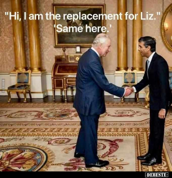 "Hi, lam the replacement for Liz."  'Same here.'