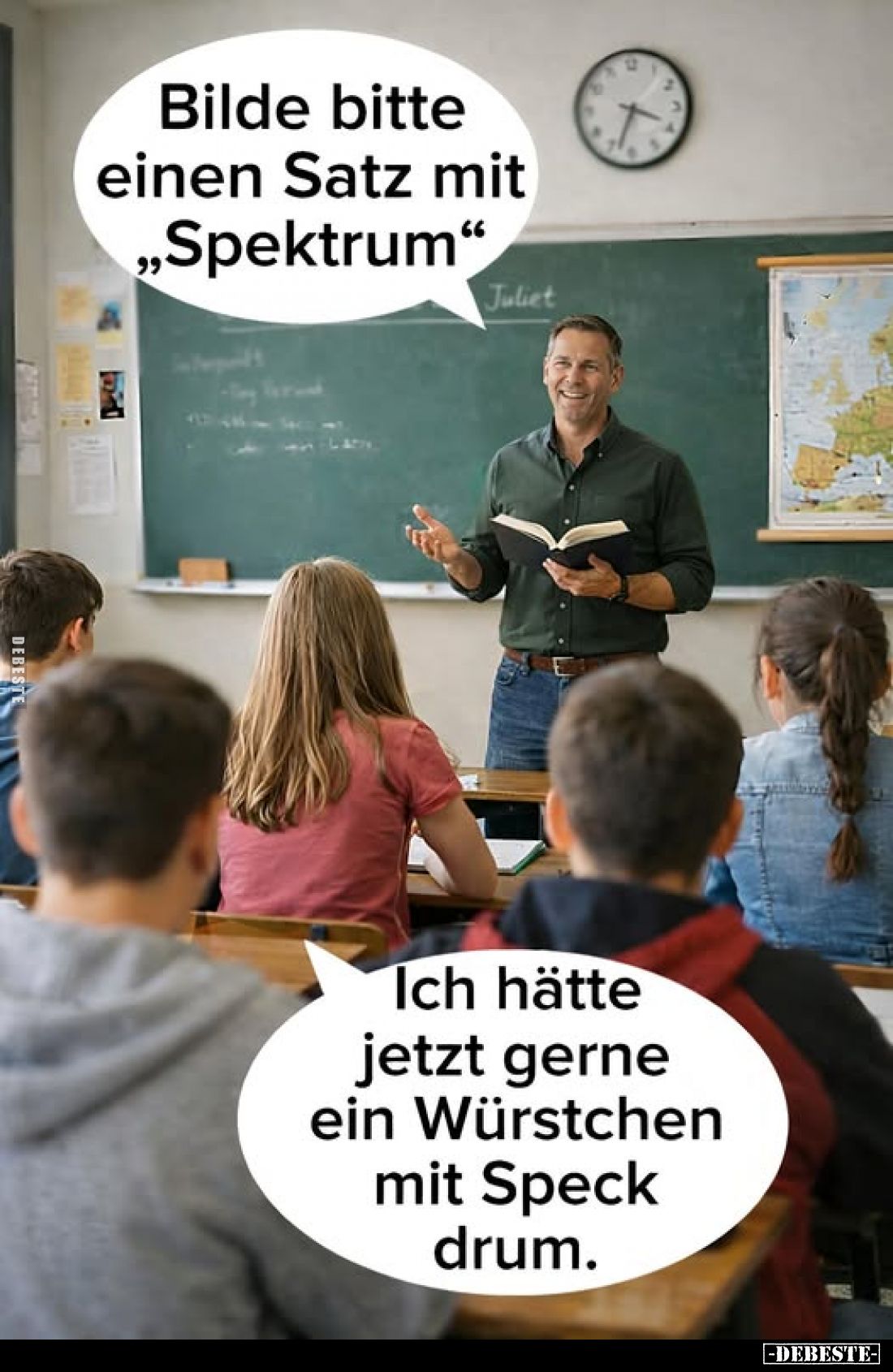 Bilde bitte einen Satz mit „Spektrum“
-
Ich hätte jetzt gerne ein Würstchen mit Speck drum.