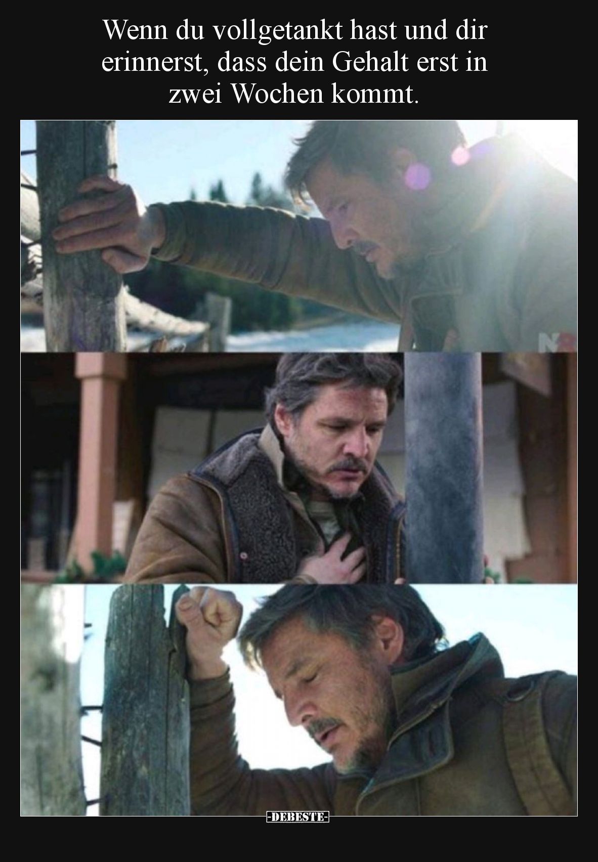 Wenn du vollgetankt hast und dir erinnerst, dass dein Gehalt erst in zwei Wochen kommt.