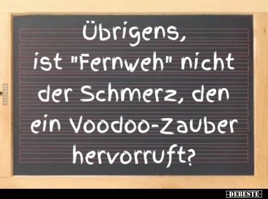 Übrigens, ist "Fernweh" nicht der Schmerz.. - Lustige Bilder | DEBESTE.de