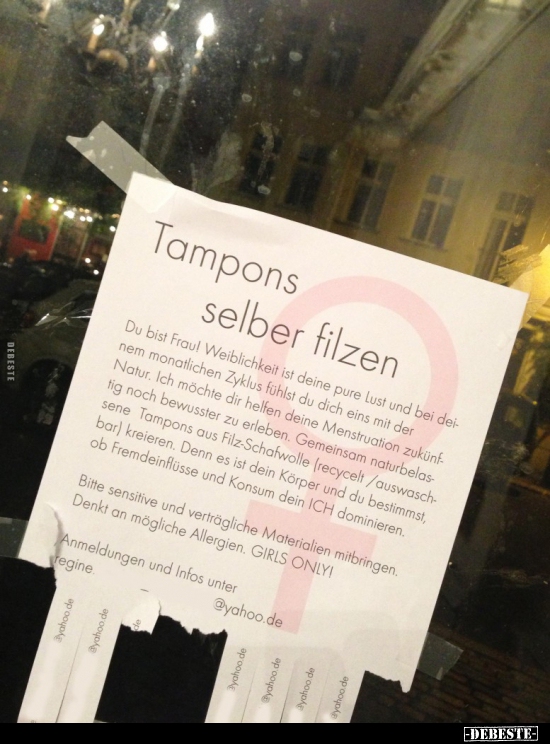 Tampons selber filzen.. - Lustige Bilder | DEBESTE.de