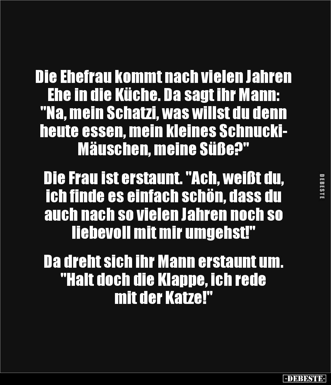 Die Ehefrau kommt nach vielen Jahren Ehe.... - Lustige Bilder | DEBESTE.de