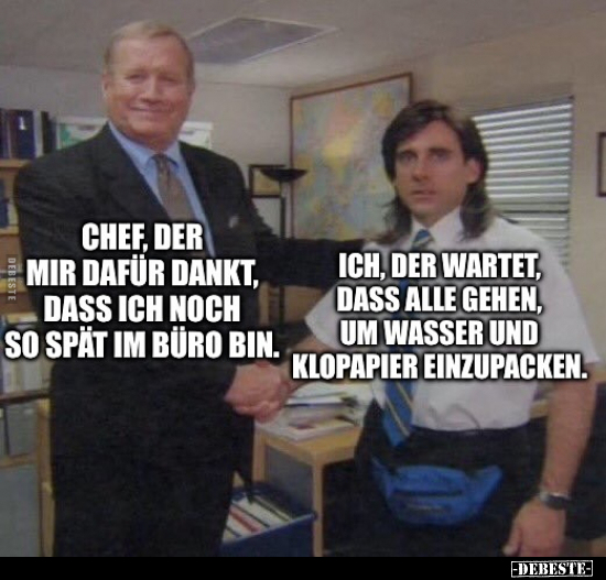 Chef, Büro, Wasser, Klopapier