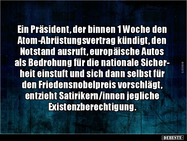 Ein Präsident, der binnen 1 Woche den.. - Lustige Bilder | DEBESTE.de