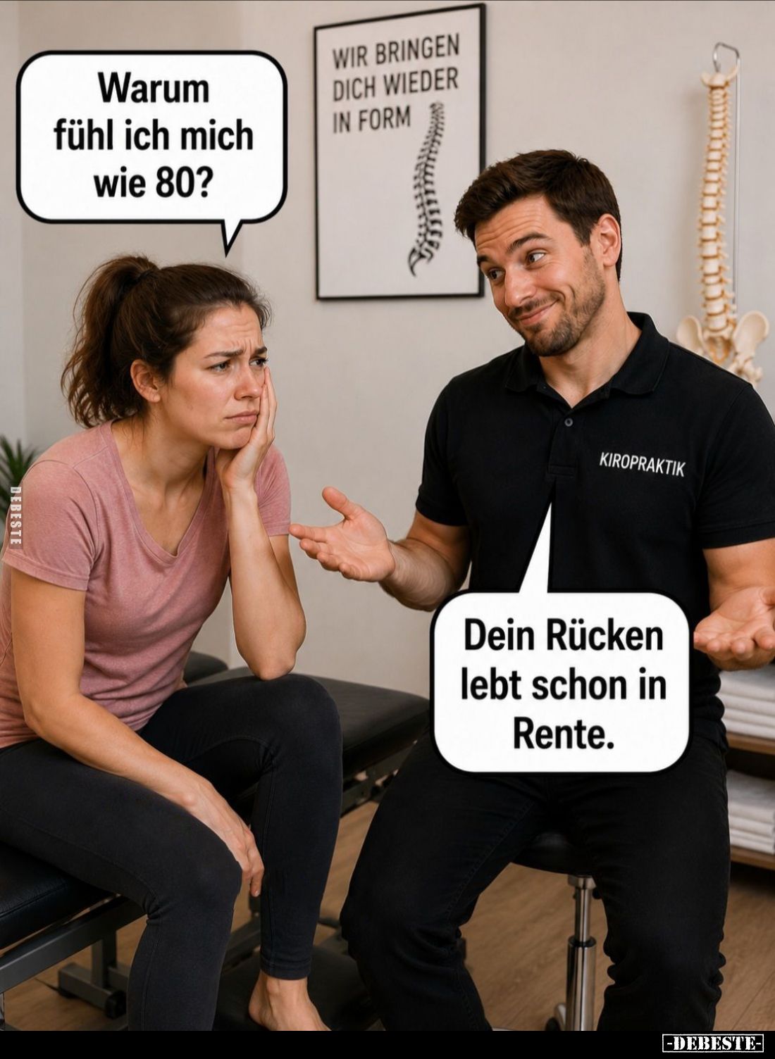 Warum fühl ich mich wie 80? -
Dein Rücken lebt schon in Rente.