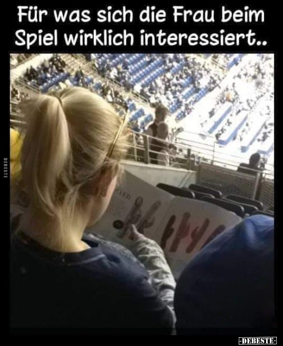 Für was sich die Frau beim Spiel wirklich.. - Lustige Bilder | DEBESTE.de