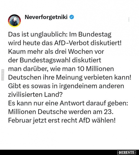 Unglaublich, Bundestag, Heute