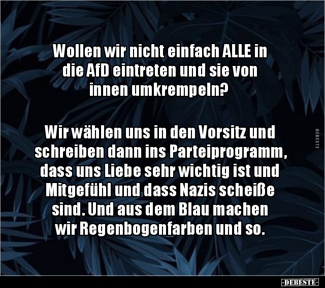 Wollen wir nicht einfach ALLE in die AfD eintreten und sie.. - Lustige Bilder | DEBESTE.de