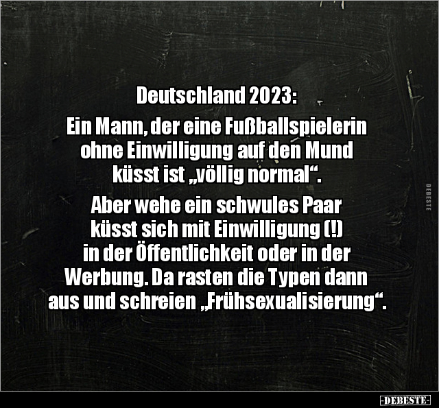 Deutschland 2023: Ein Mann, der eine Fußballspielerin.. - Lustige Bilder | DEBESTE.de