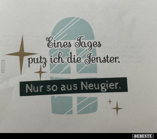 Eines Tages putz ich die Fenster. Nur so aus Neugier... - Lustige Bilder | DEBESTE.de