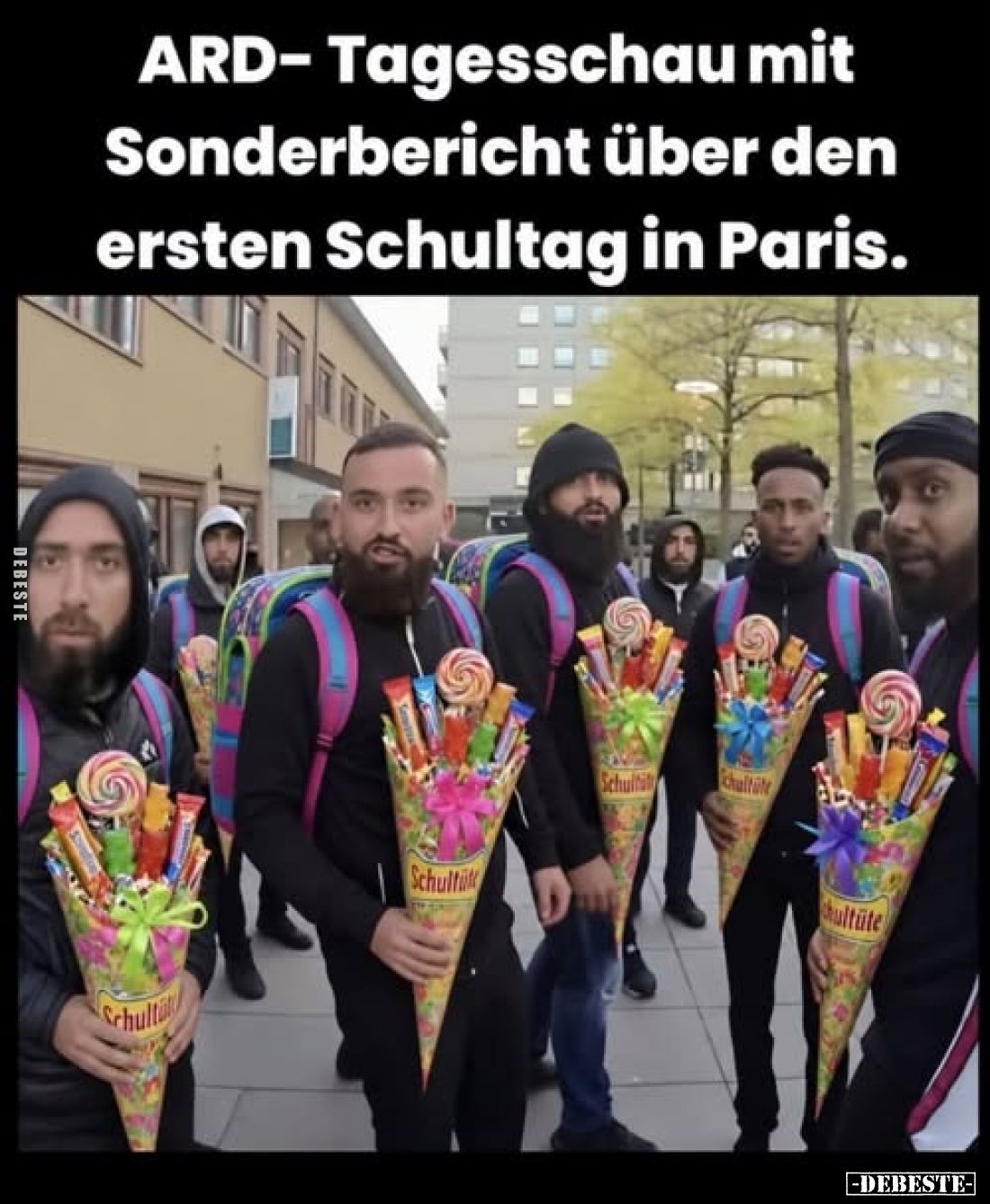 ARD- Tagesschau mit Sonderbericht über den ersten Schultag in Paris.