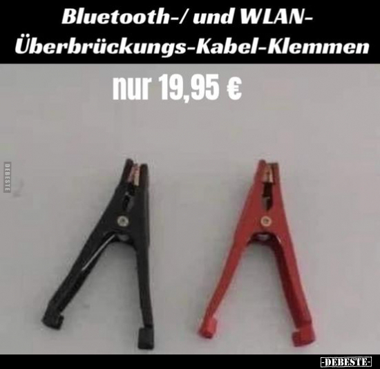 Bluetooth-/ und WLAN- Überbrückungs-Kabel-Klemmen.. - Lustige Bilder | DEBESTE.de
