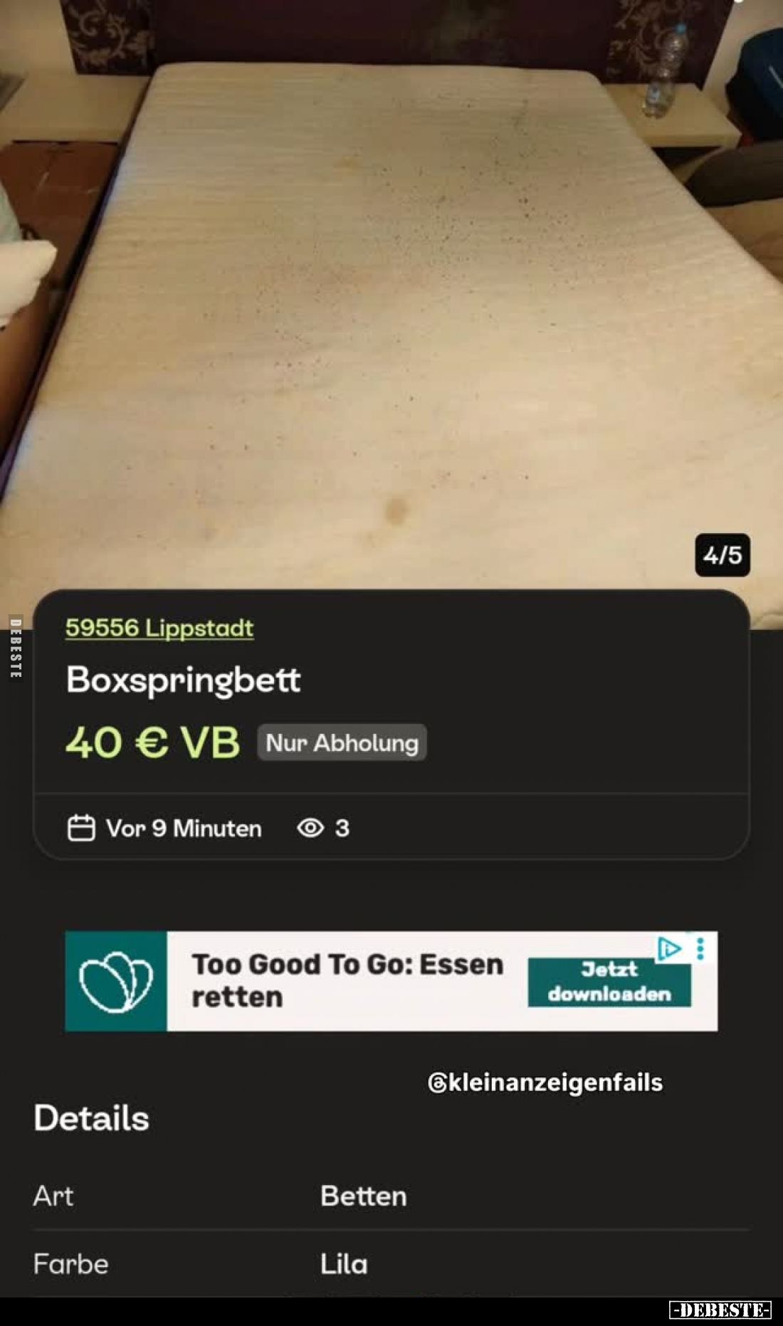 Boxspringbett 40 € VB.. - Lustige Bilder | DEBESTE.de