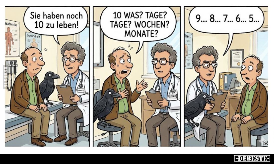 Sie haben noch 10 zu leben! -
10 was? Tage? Wochen? Monate? -
9... 8... 7... 6... 5...
