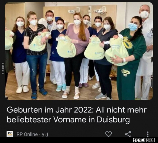 Geburten im Jahr 2022: Ali nicht mehr beliebtester Vorname.. - Lustige Bilder | DEBESTE.de