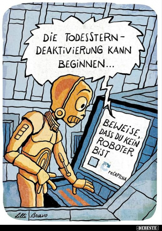 Die Todessterndeaktivierung kann beginnen...
Beweise, dass du kein Roboter bist.