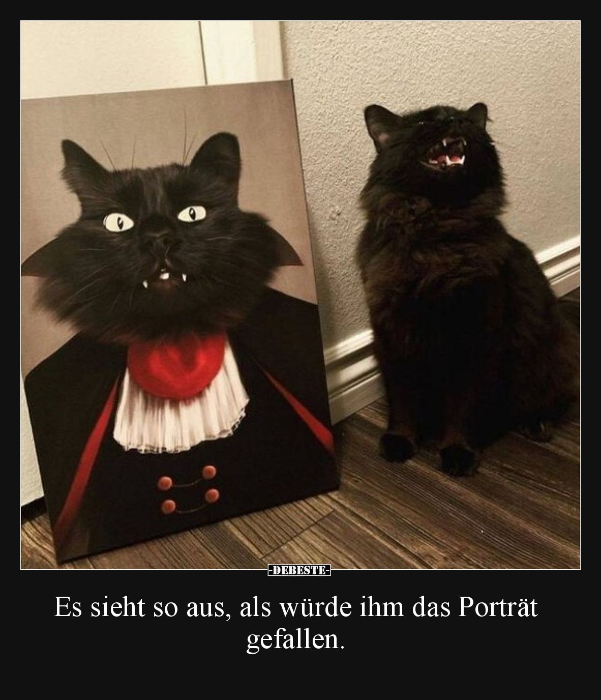 Es sieht so aus, als würde ihm das Porträt gefallen.